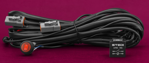 Dual Connector Plug & Play SMART Harness™ High Beam Driving Light Wiring Cable STEDI