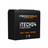 iTECH24 Deep Cycle Lithium Battery LiFePO4 24Ah Itechworld