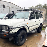 80 Series Toyota Landcruiser Traditional Rock Sliders & Rails (Black Checker Inserts)