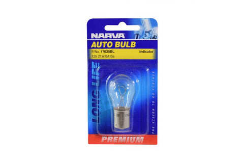 12V 21W BA15S P21W PREMIUM INCANDESCENT GLOBES (BLISTER PACK OF 1)  Narva   