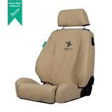 TOYOTA PRADO (2003-2009) J120 SERIES GX & GXL - NOT VX OR GRANDE - WITH SIDE AIRBAGS BLACK DUCK SEATCOVERS - PRA032ABC PRA037 PRA038 PRA03ABCDR  Black Duck Light Sand Driver Bucket 