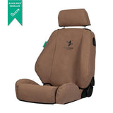 TOYOTA LANDCRUISER 76 SERIES (2007-2016) VDJ76 WORKMATE & GXL WAGON SEATCOVERS - LC792T LC704 LC79TDR  Black Duck Brown Canvas Driver Bucket 