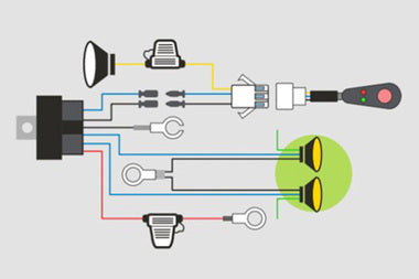 Light Bar / Work Light Wiring Loom - Suits One (1) Light  Ironman   